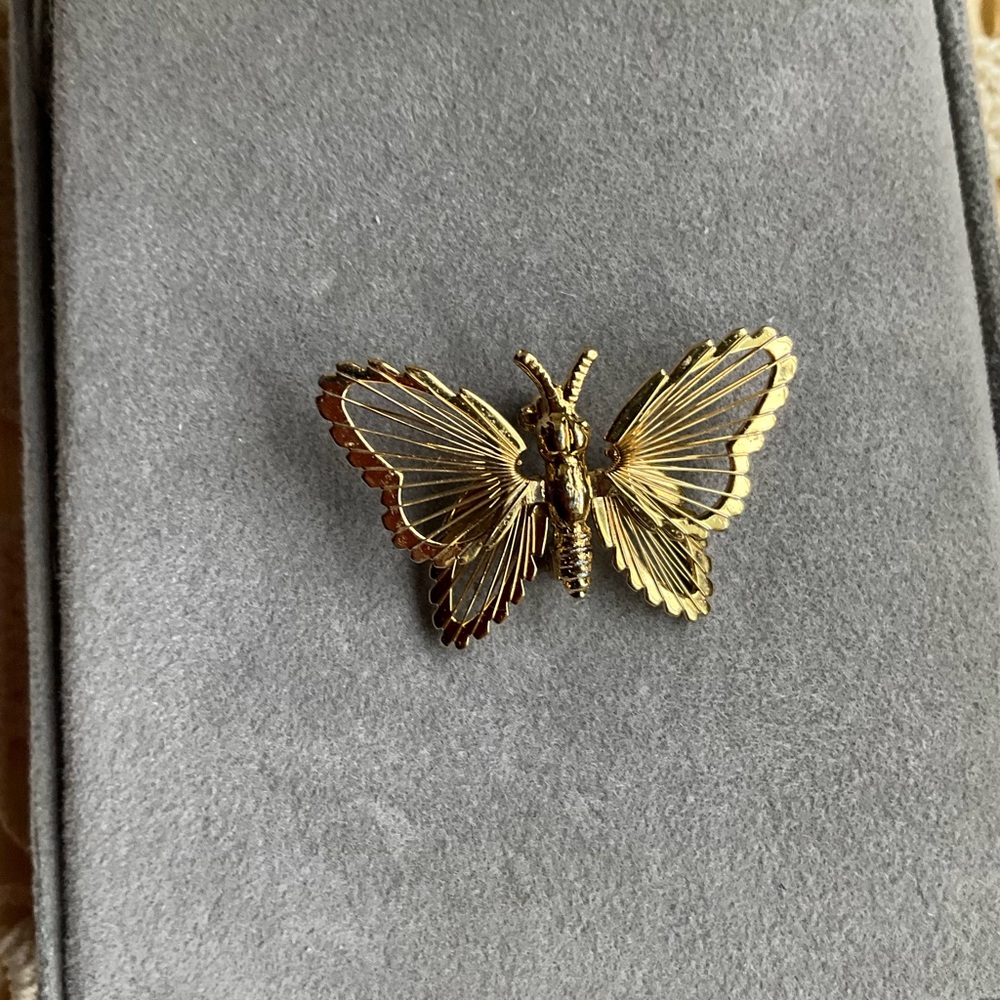 Monet Gold Butterfly Brooch Pin Mother’s Day Gift